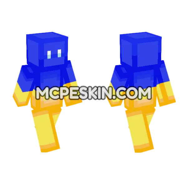 Ukraine Themed Skin Minecraft Bedrock skin, front and back