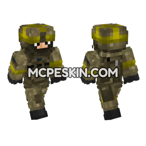 Ukrainian Army Assault Troop Minecraft Bedrock skin, front and back