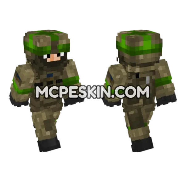 Ukrainian Army Assault Troop Minecraft Bedrock skin, front and back