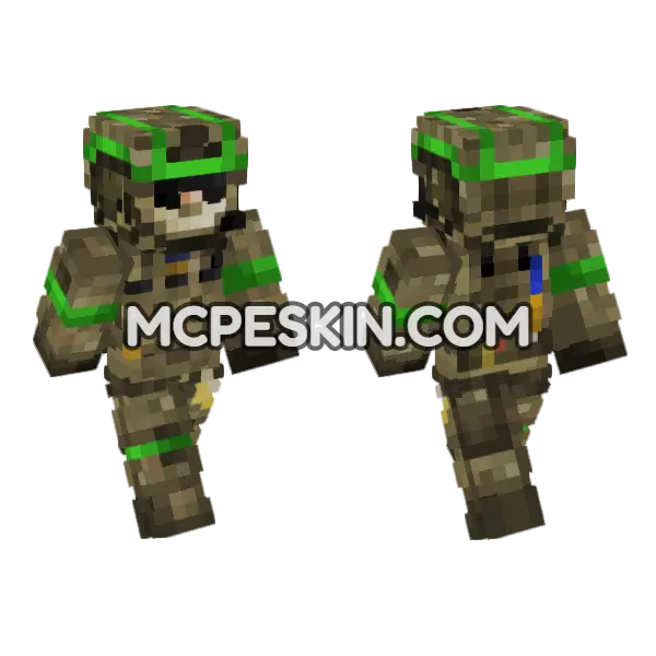 Ukrainian Army Soldier Minecraft Bedrock skin, front and back