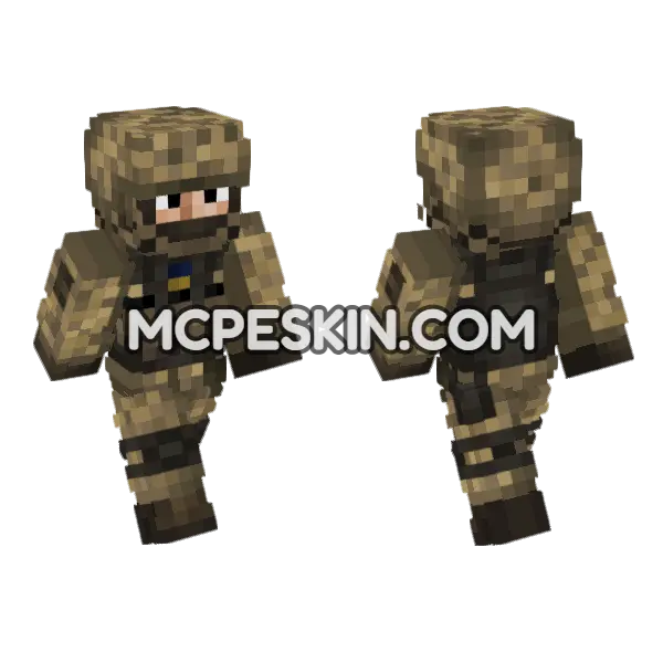 Ukrainian Army Soldier Minecraft Bedrock skin, front and back
