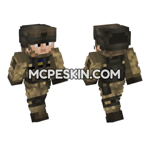 Ukrainian Army Soldier V2 Minecraft Bedrock skin, front and back