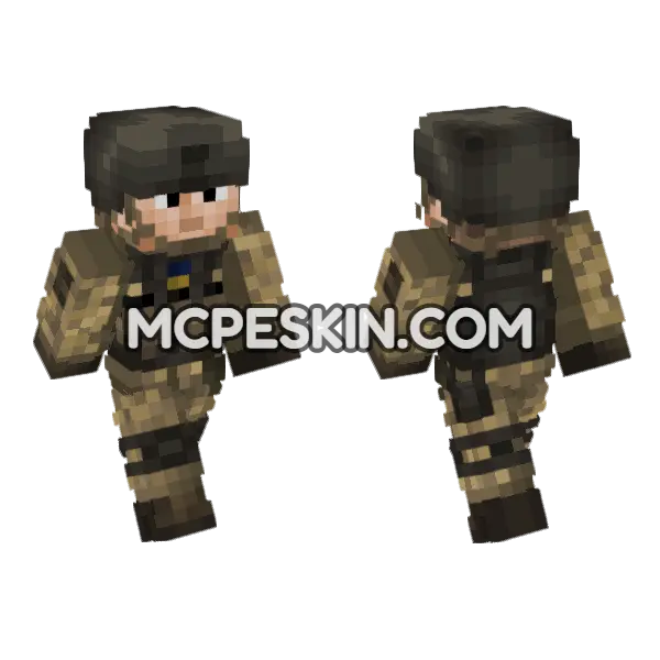 Ukrainian Army Soldier V3 Minecraft Bedrock skin, front and back