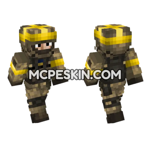 Ukrainian Army Soldier V4 Minecraft Bedrock skin, front and back