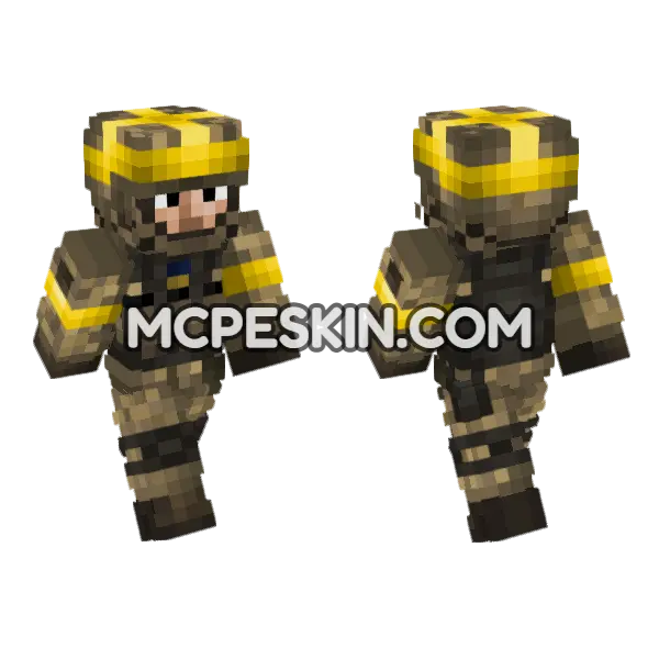 Ukrainian Army Soldier V5 Minecraft Bedrock skin, front and back