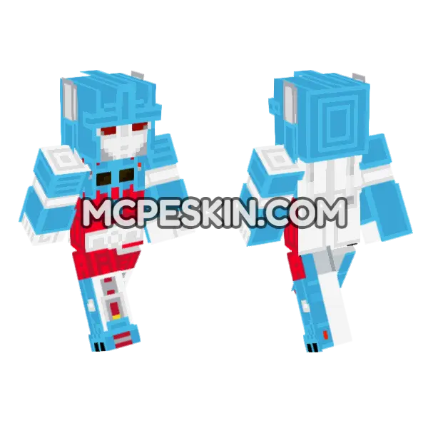 Ultra Magnus Armored Minecraft Bedrock skin, front and back