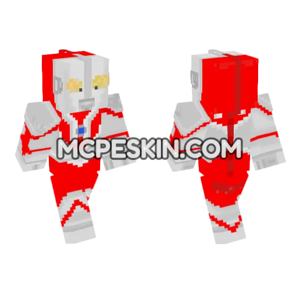 Ultraman Ctype Minecraft Skin Minecraft Bedrock skin, front and back