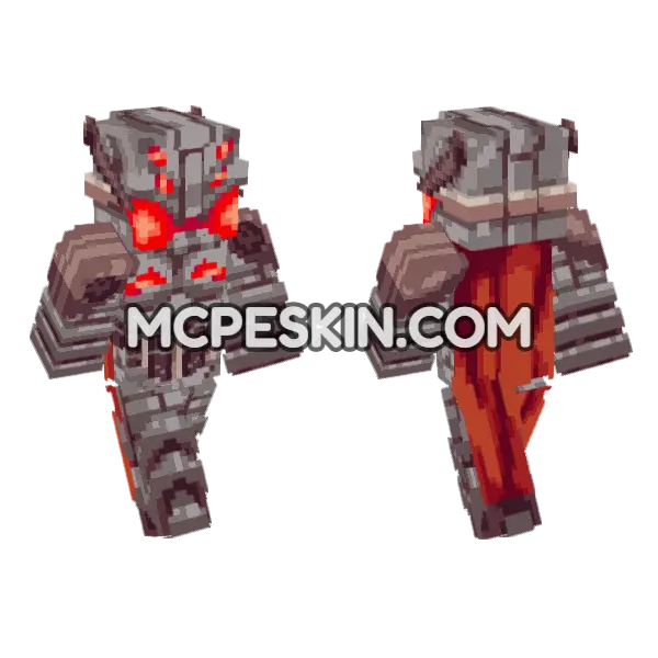 Ultron With Cape Minecraft Bedrock skin, front and back