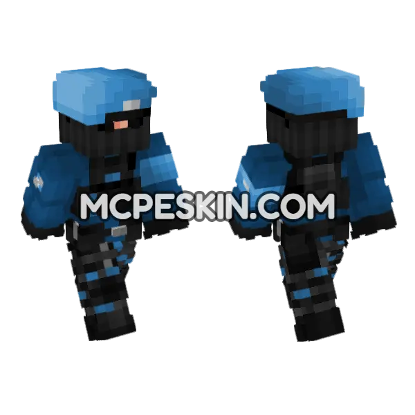 Un Goc Commando V1 Minecraft Bedrock skin, front and back