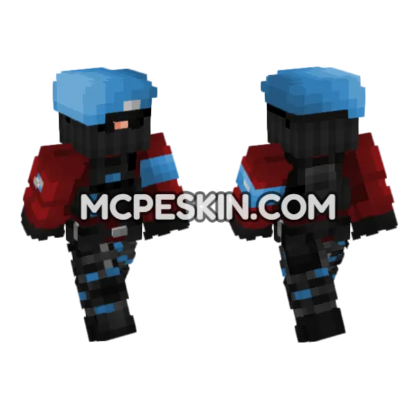 Un Goc Commando V2 Minecraft Bedrock skin, front and back