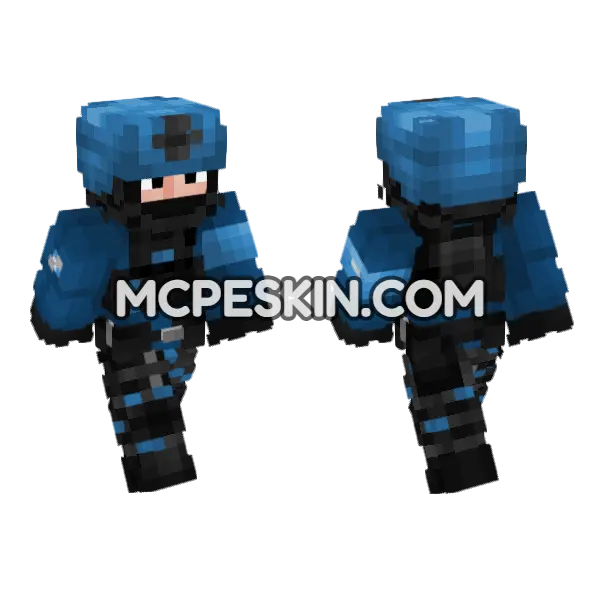 Un Goc Soldier V1 Minecraft Bedrock skin, front and back