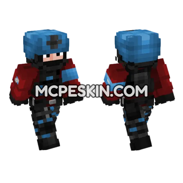 Un Goc Soldier V2 Minecraft Bedrock skin, front and back