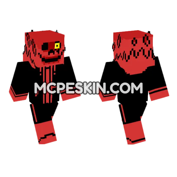 Underfell Sans Skin Minecraft Bedrock skin, front and back