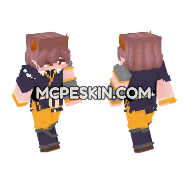 Updated Mid Noi Minecraft Bedrock skin, front and back