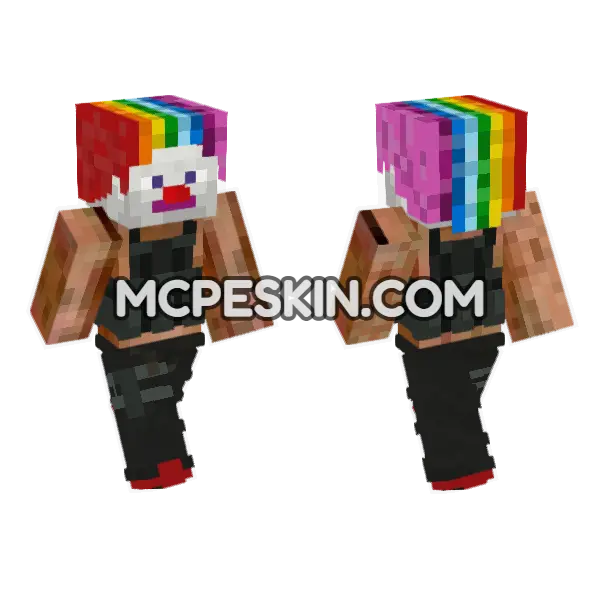 Ur A Clown Minecraft Bedrock skin, front and back