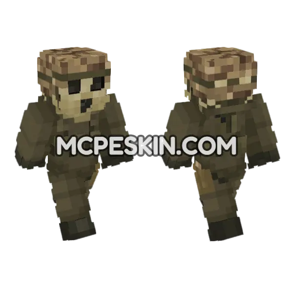 US Army Gulf War Soldier Minecraft Bedrock skin, front and back