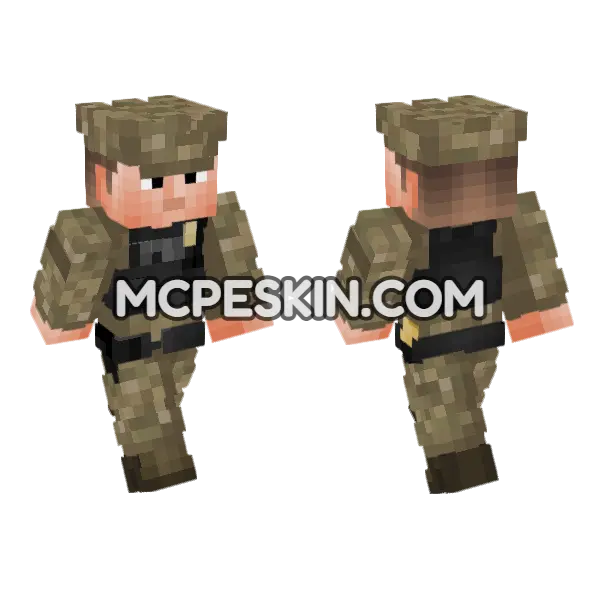 Us Army Military Police Minecraft Bedrock skin, front and back