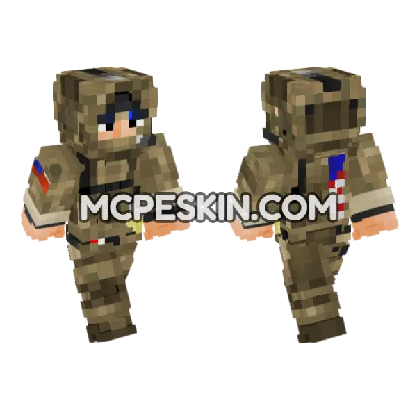 US Army SOF Green Beret Minecraft Bedrock skin, front and back