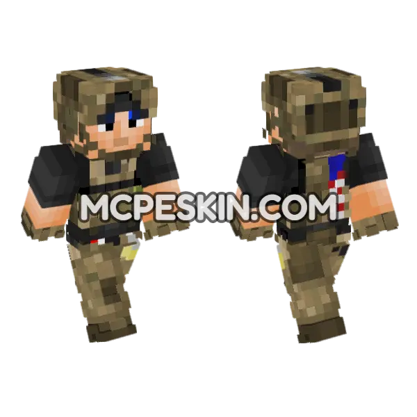 US Army SOF Green Berets Minecraft Bedrock skin, front and back