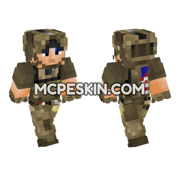 US Army SOF Green Berets Minecraft Bedrock skin, front and back