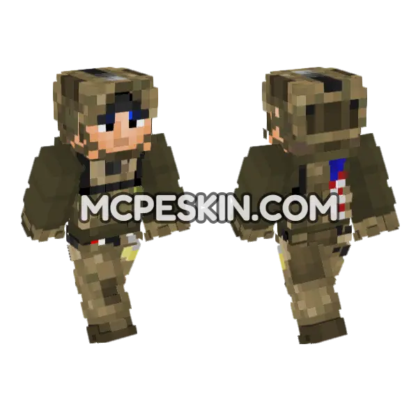 US Army Sof Greenberets Minecraft Bedrock skin, front and back