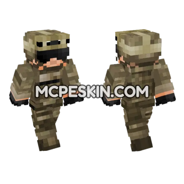 US Army Soldier Ivas V2 Minecraft Bedrock skin, front and back