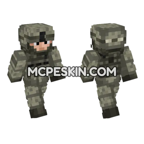 US Army Soldier UCP Minecraft Bedrock skin, front and back