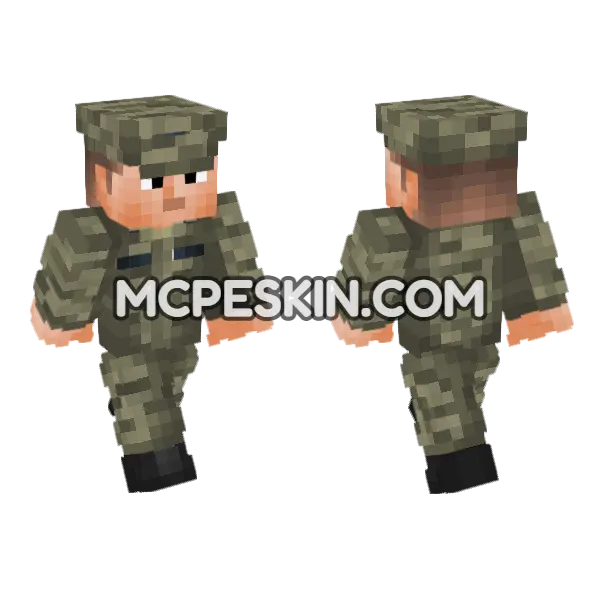 US Army Soldier UCP Minecraft Bedrock skin, front and back