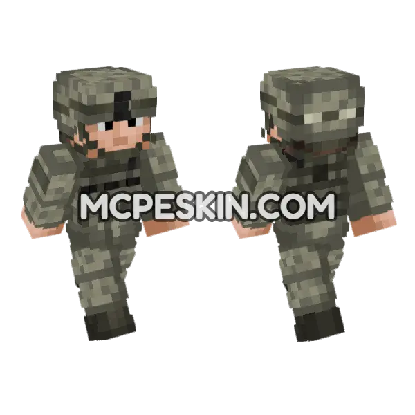 US Army Soldier UCP Minecraft Bedrock skin, front and back