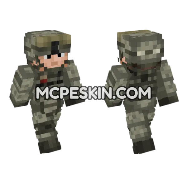 US Army Soldier UCP Minecraft Bedrock skin, front and back
