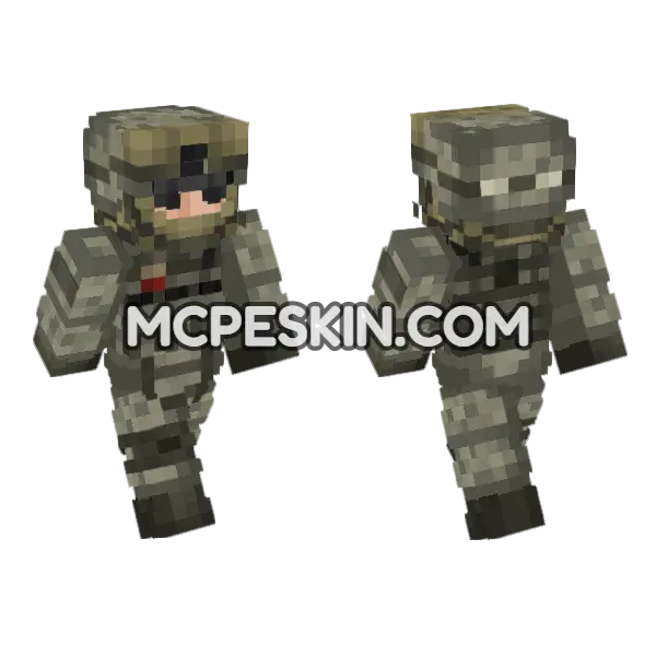 US Army Soldier UCP Minecraft Bedrock skin, front and back