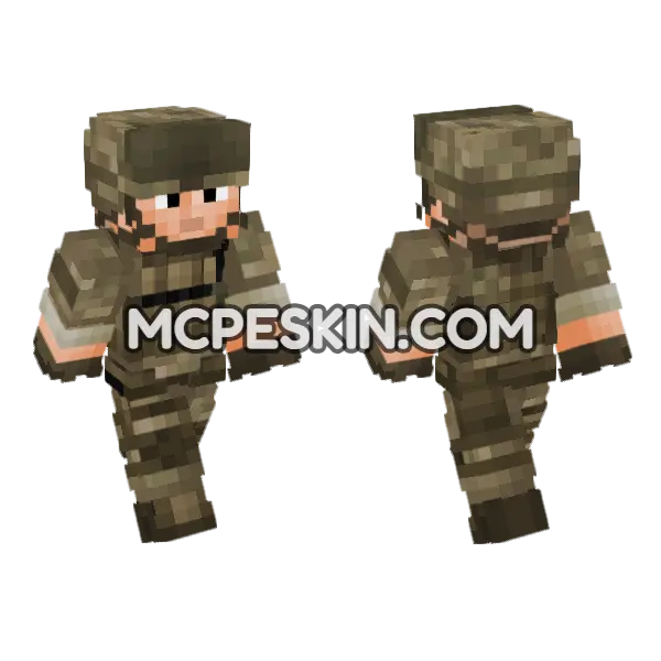 US Army Soldier V1 Minecraft Bedrock skin, front and back