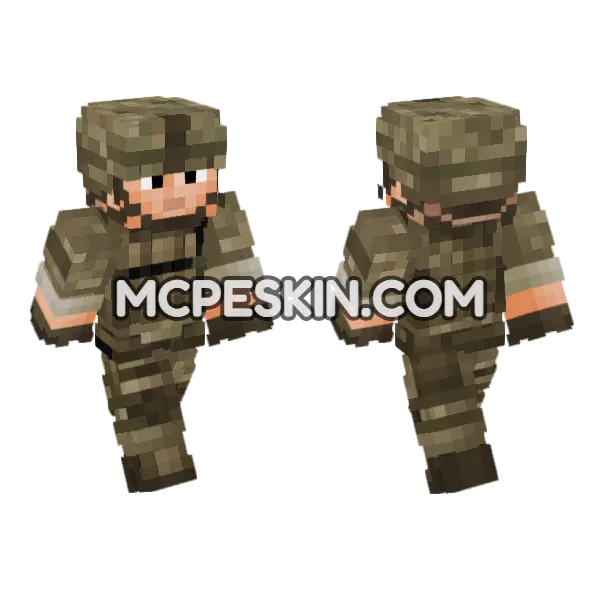Us Army Soldier V2 Minecraft Bedrock skin, front and back