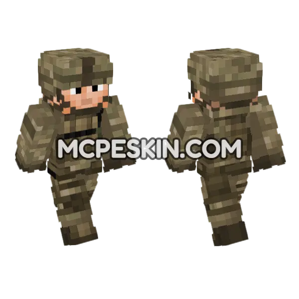 US Army Soldier V3 Minecraft Bedrock skin, front and back