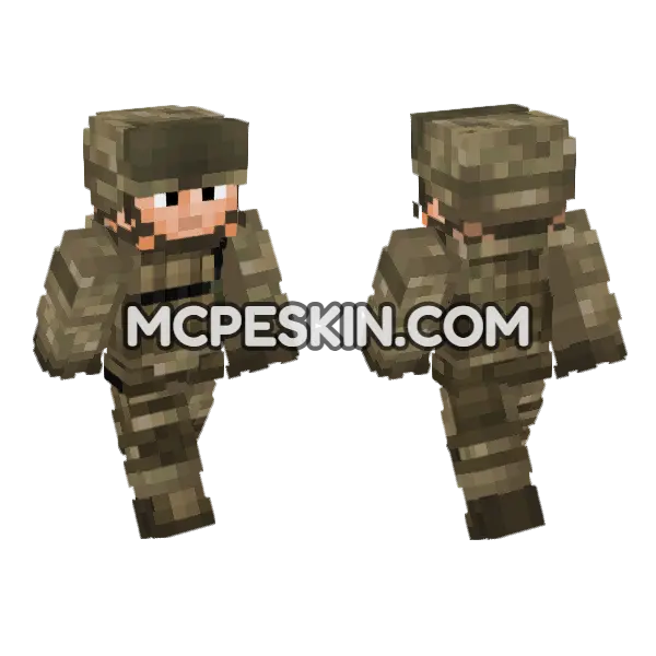 US Army Soldier V4 Minecraft Bedrock skin, front and back