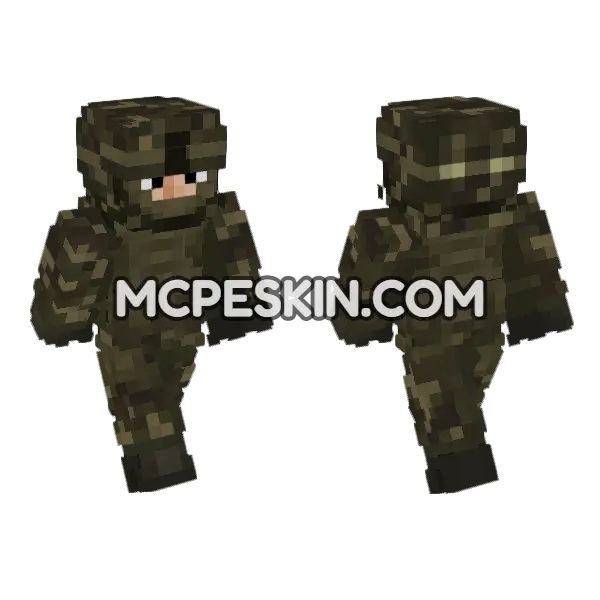Us Army Soldier Woodland Minecraft Bedrock skin, front and back