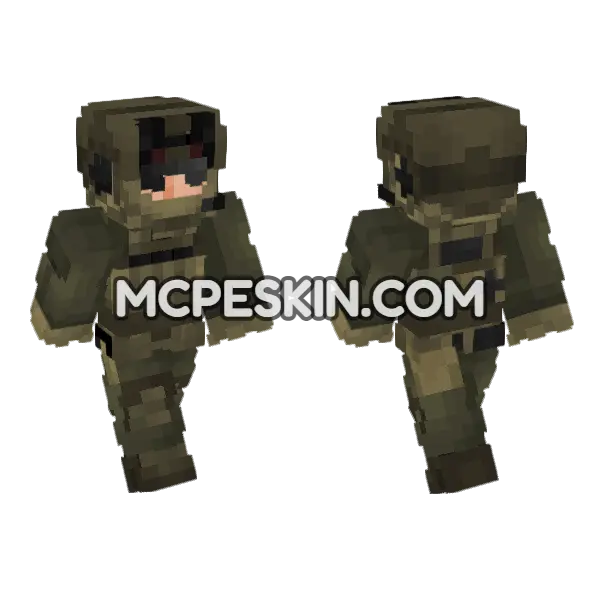 US FBI Hostage Rescue Team Minecraft Bedrock skin, front and back