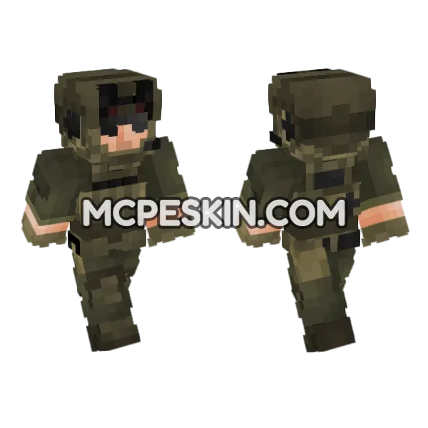 Us FBI Hostage Rescue Team V2 Minecraft Bedrock skin, front and back