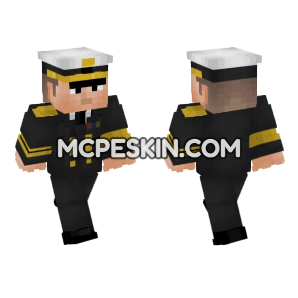US Navy Dress Uniform Minecraft Bedrock skin, front and back