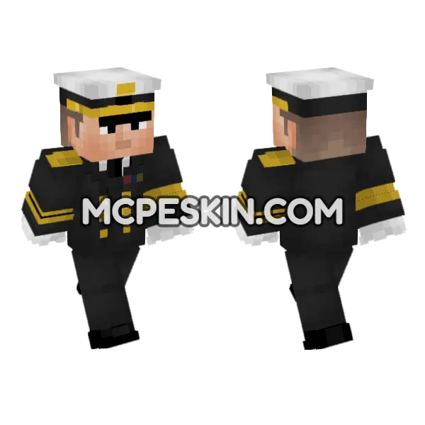 US Navy Dress Uniform Minecraft Bedrock skin, front and back