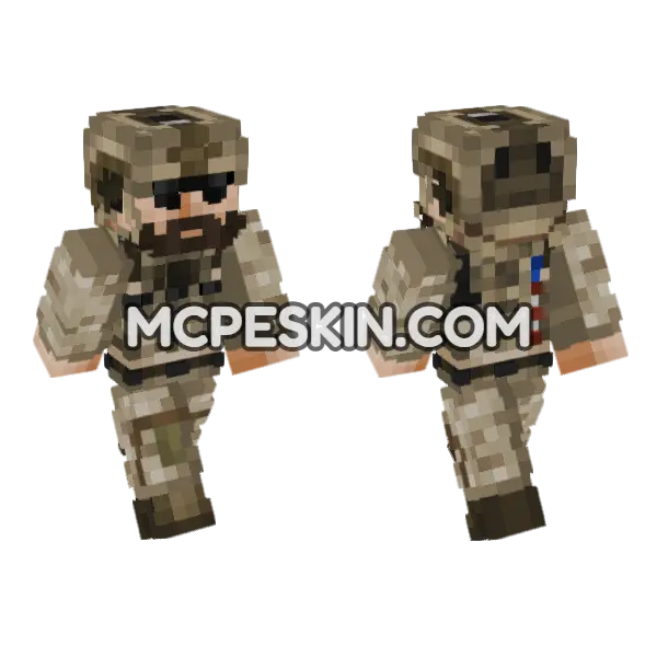 Us Navy Navyseals V1 Minecraft Bedrock skin, front and back