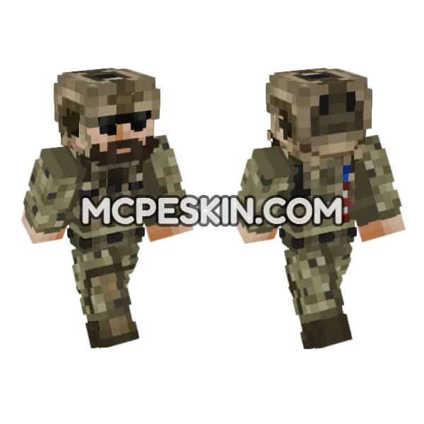 Us Navy Navyseals V4 Minecraft Bedrock skin, front and back