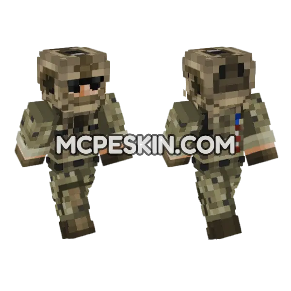 US Navy Navyseals V5 Minecraft Bedrock skin, front and back