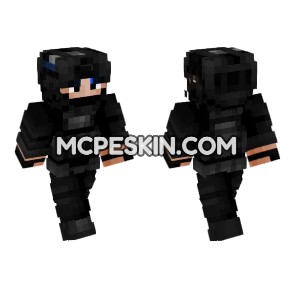 Us Secret Service Police Minecraft Bedrock skin, front and back