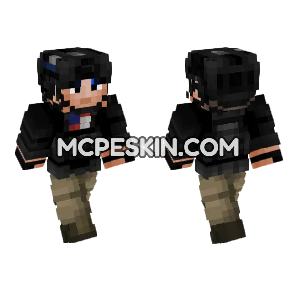 US Secret Service Police V3 Minecraft Bedrock skin, front and back