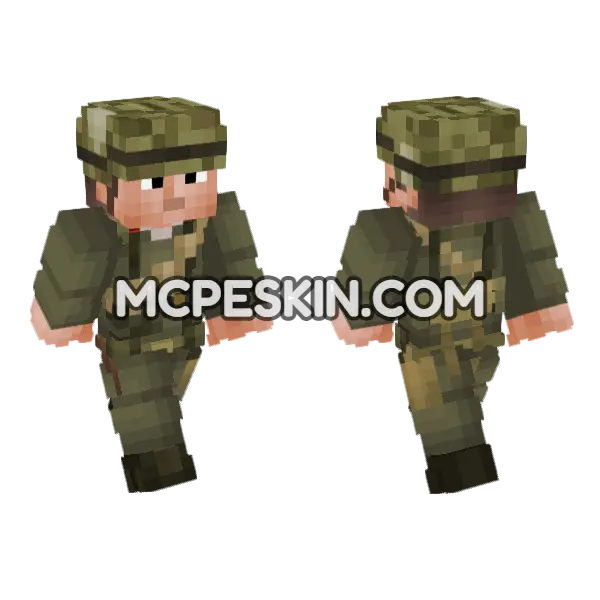 Us Vietnam War Soldier Minecraft Bedrock skin, front and back