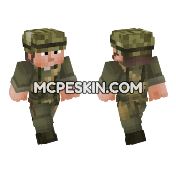 Us Vietnam War Soldier Minecraft Bedrock skin, front and back