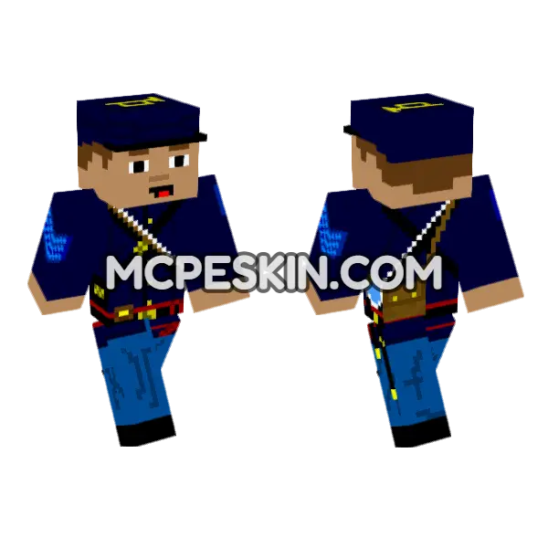 USA Civil War Sergeant Minecraft Bedrock skin, front and back