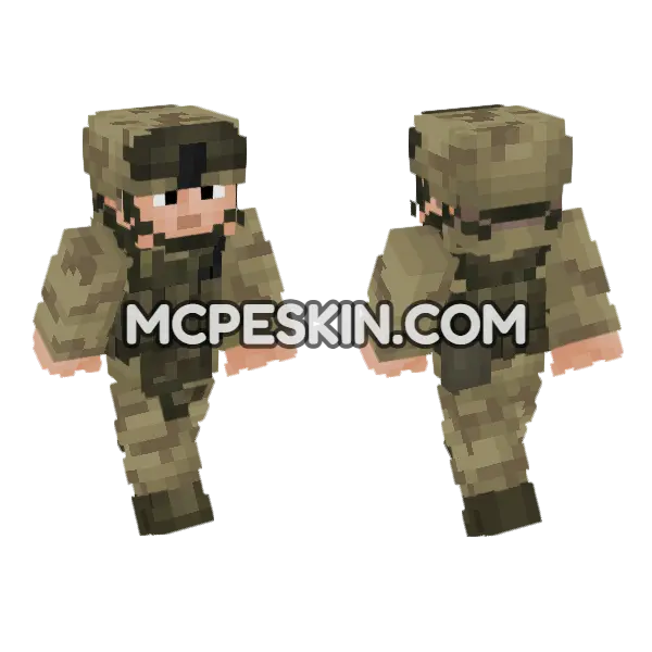 USMC DCU Camo Soldier Minecraft Bedrock skin, front and back