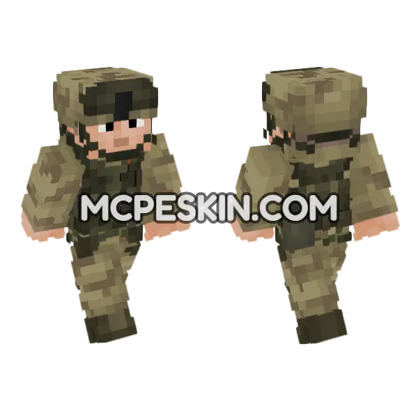 USMC DCU Camo Soldier Minecraft Bedrock skin, front and back